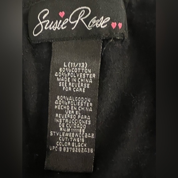 Scoop Neck Short Puff Sleeve Black Top - Picture 12 of 13